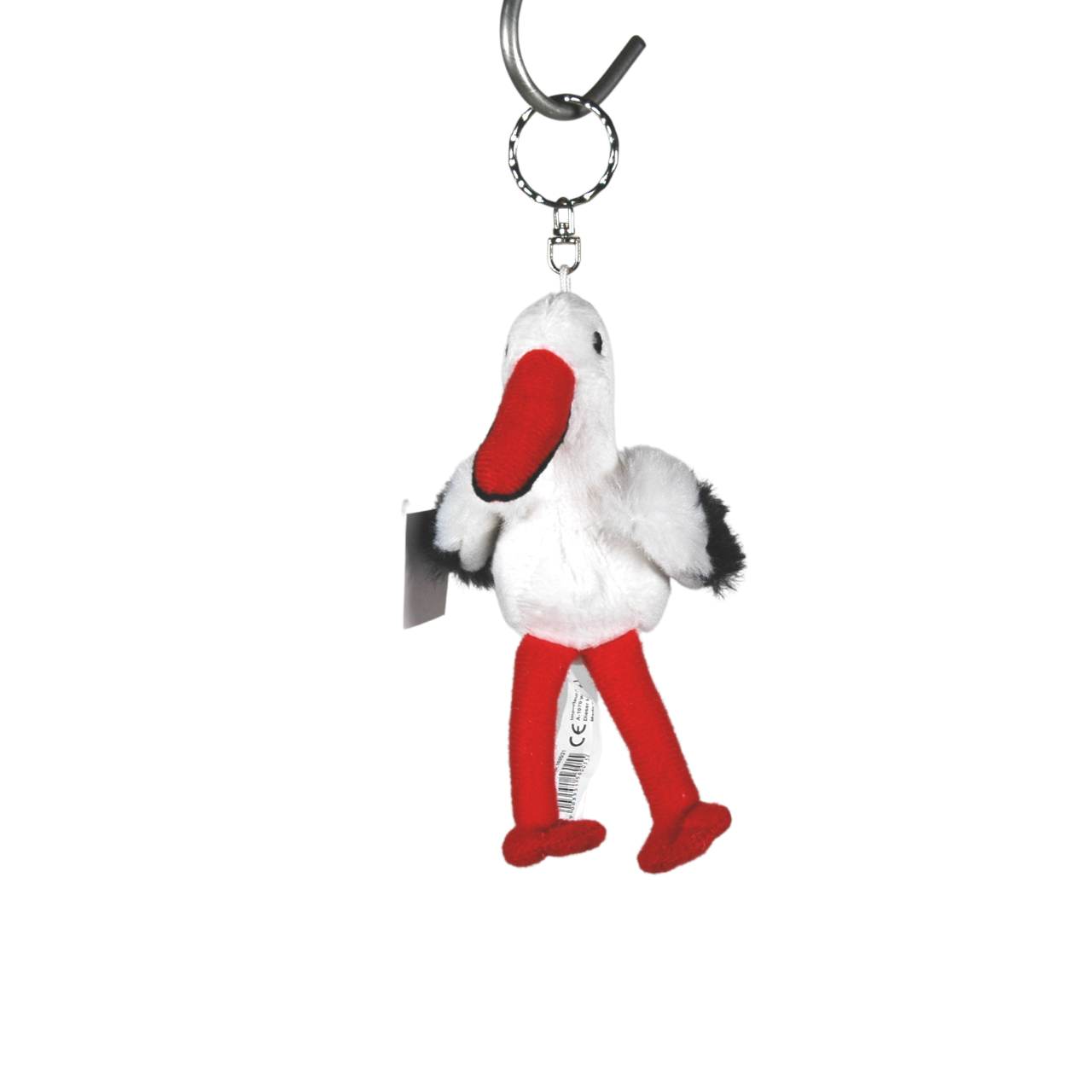 Schlüsselanhänger mit kleinem Plüsch Storch ca. 12cm