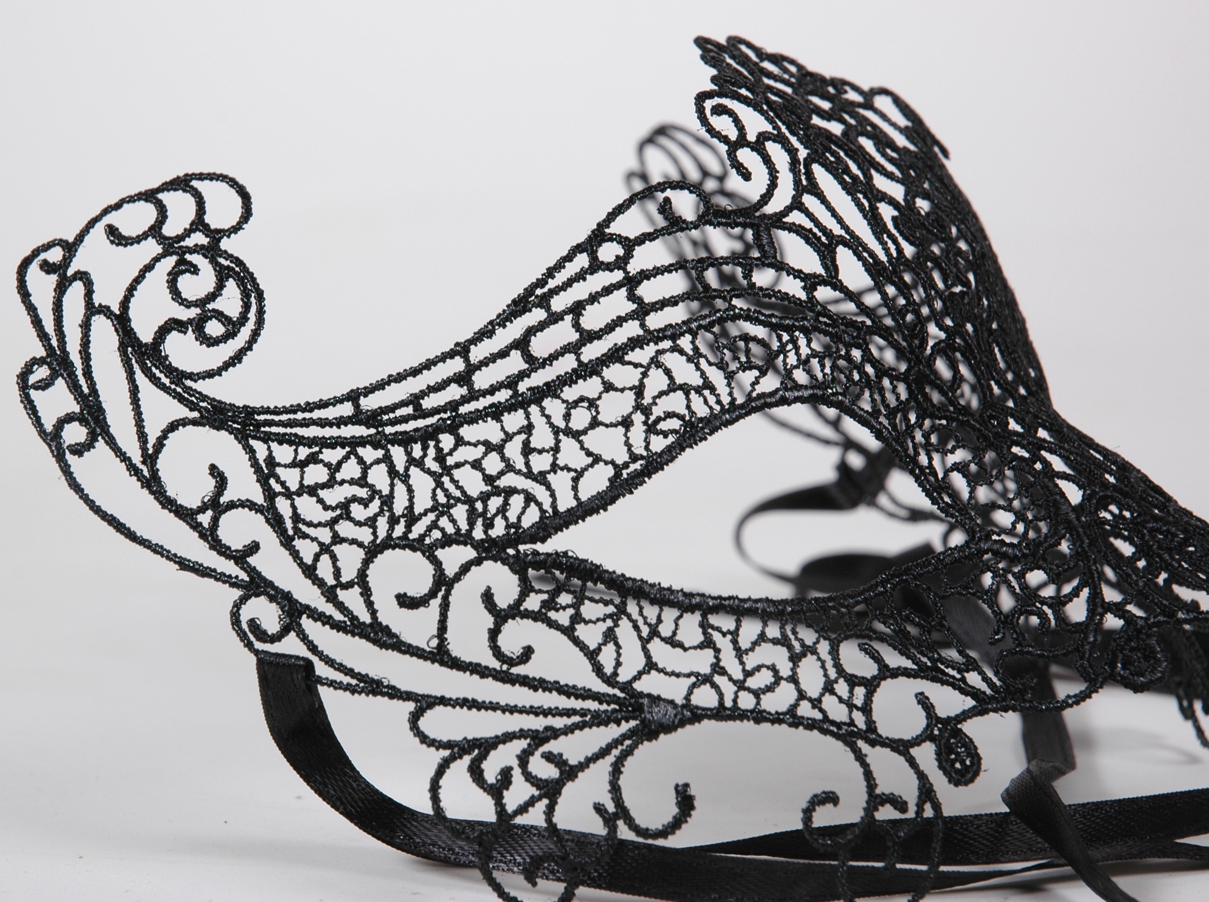 Venezianische Spitzen-Maske schwarz