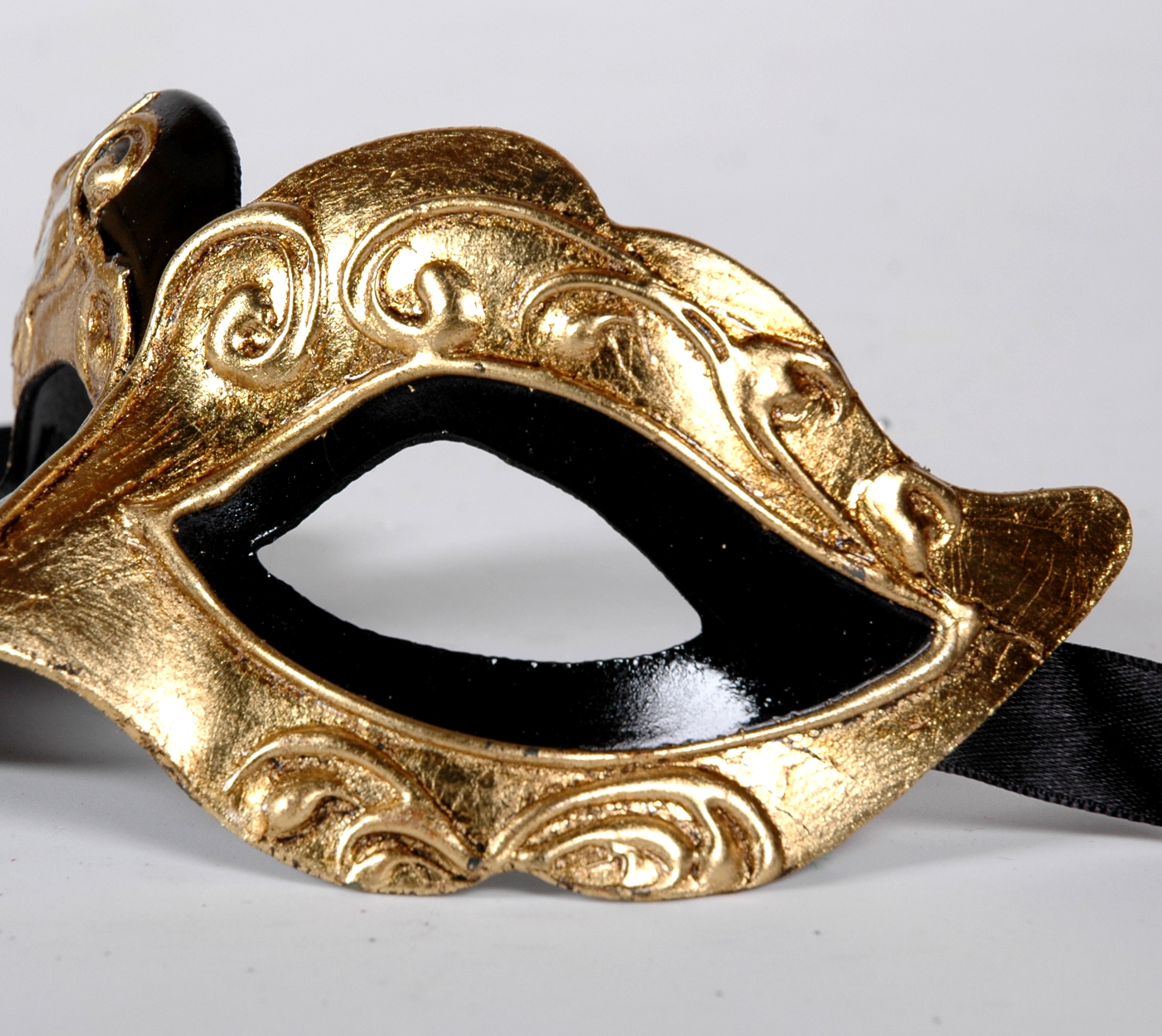 Venezianische Maske Columbine Baby Musica schwarz-gold