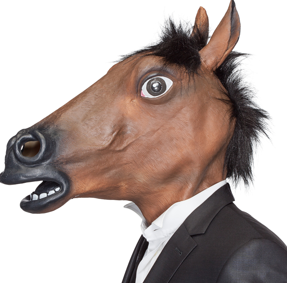 Gummimaske Pferd braun